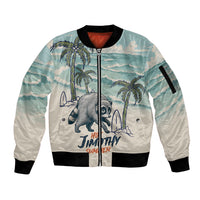 Hot Jimothy Summer Retro Style Sleeve Zip Bomber Jacket