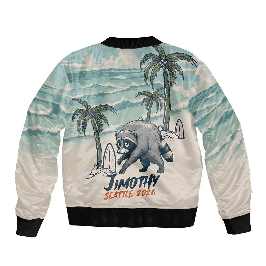 Hot Jimothy Summer Retro Style Sleeve Zip Bomber Jacket