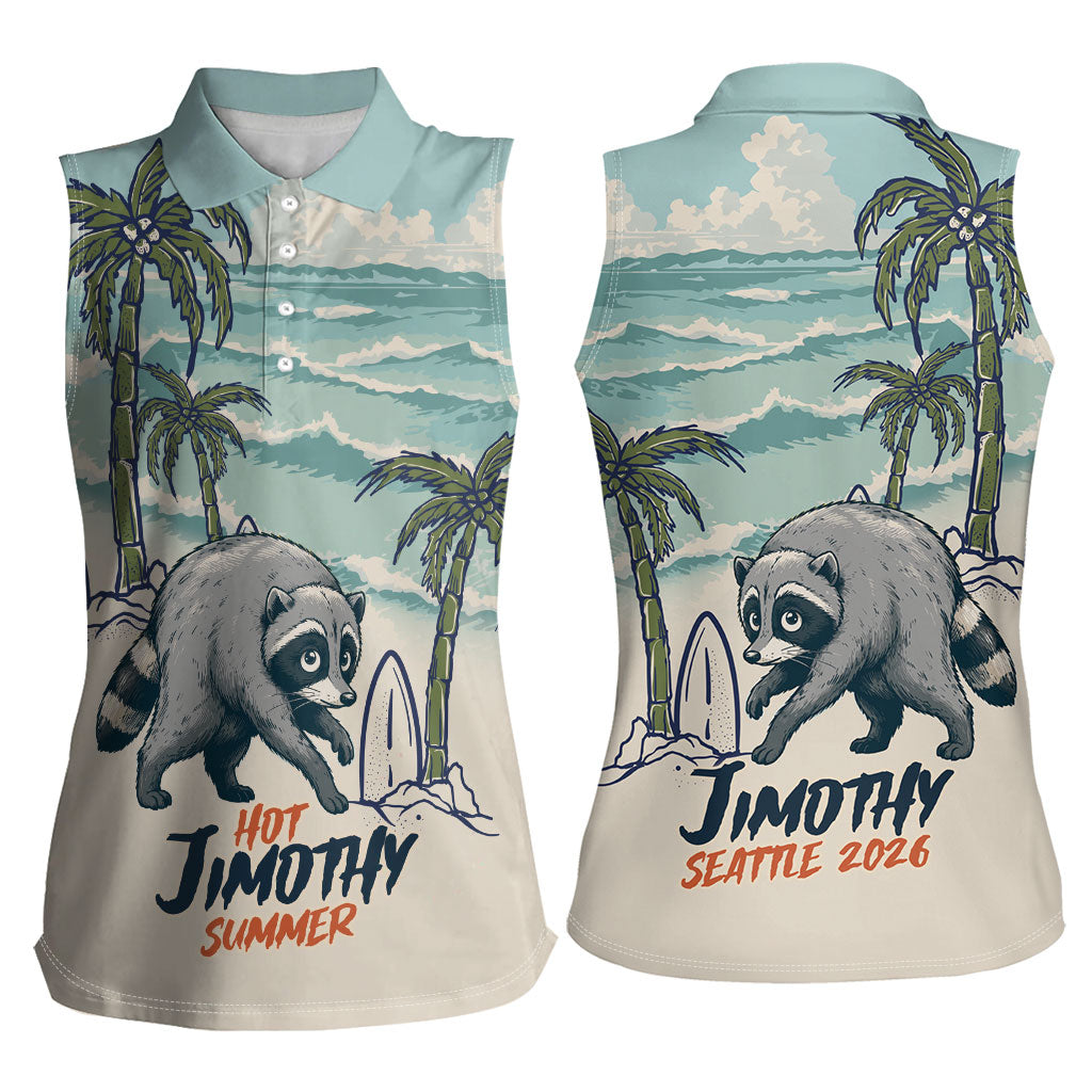 Hot Jimothy Summer Retro Style Women Sleeveless Polo Shirt
