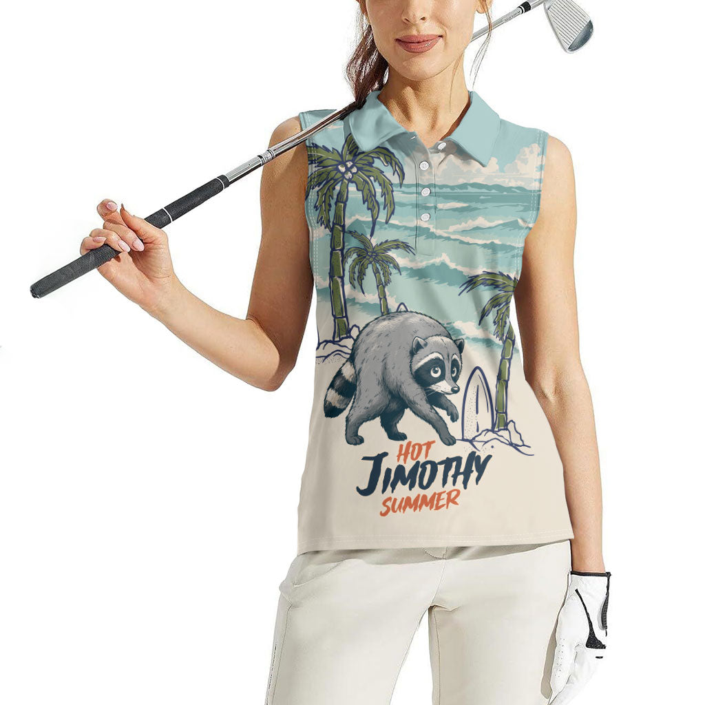 Hot Jimothy Summer Retro Style Women Sleeveless Polo Shirt