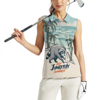 Hot Jimothy Summer Retro Style Women Sleeveless Polo Shirt