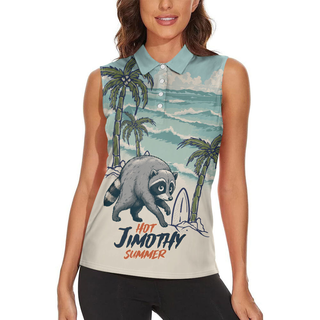 Hot Jimothy Summer Retro Style Women Sleeveless Polo Shirt
