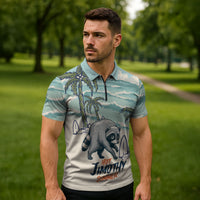 Hot Jimothy Summer Retro Style Zipper Polo Shirt