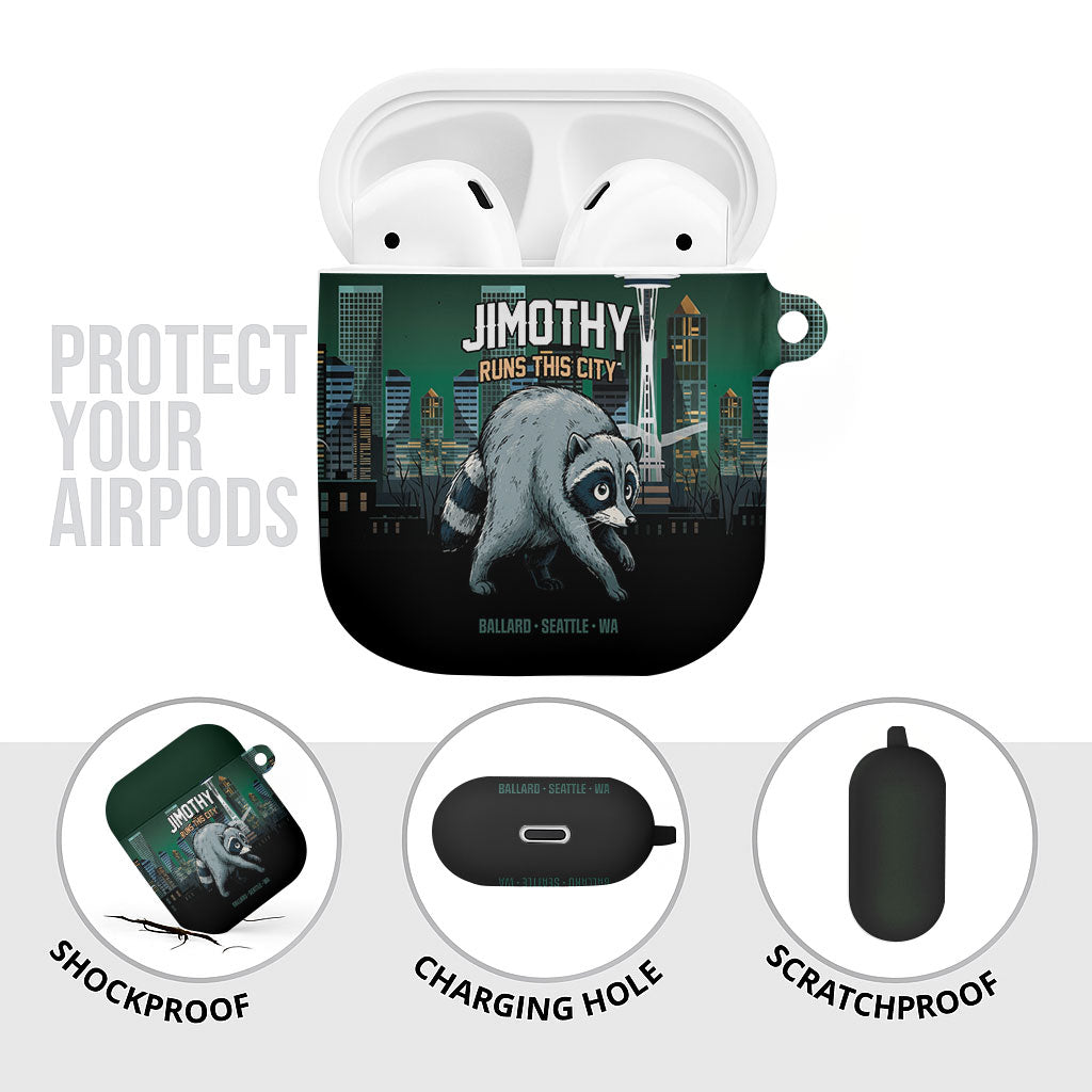 Raccoon Jimothy Runs This City AirPods Case