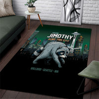 Raccoon Jimothy Runs This City Area Rug