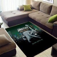 Raccoon Jimothy Runs This City Area Rug