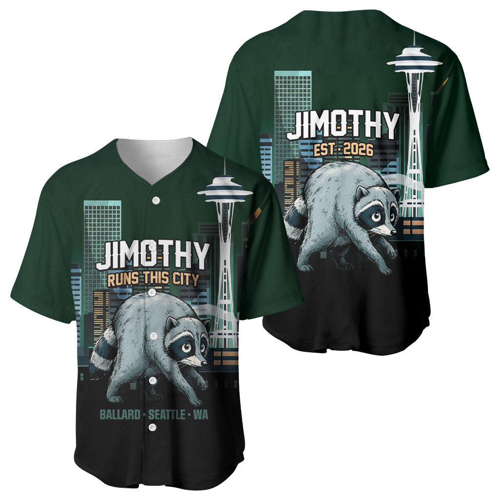 Raccoon Jimothy Runs This City Baseball Jersey