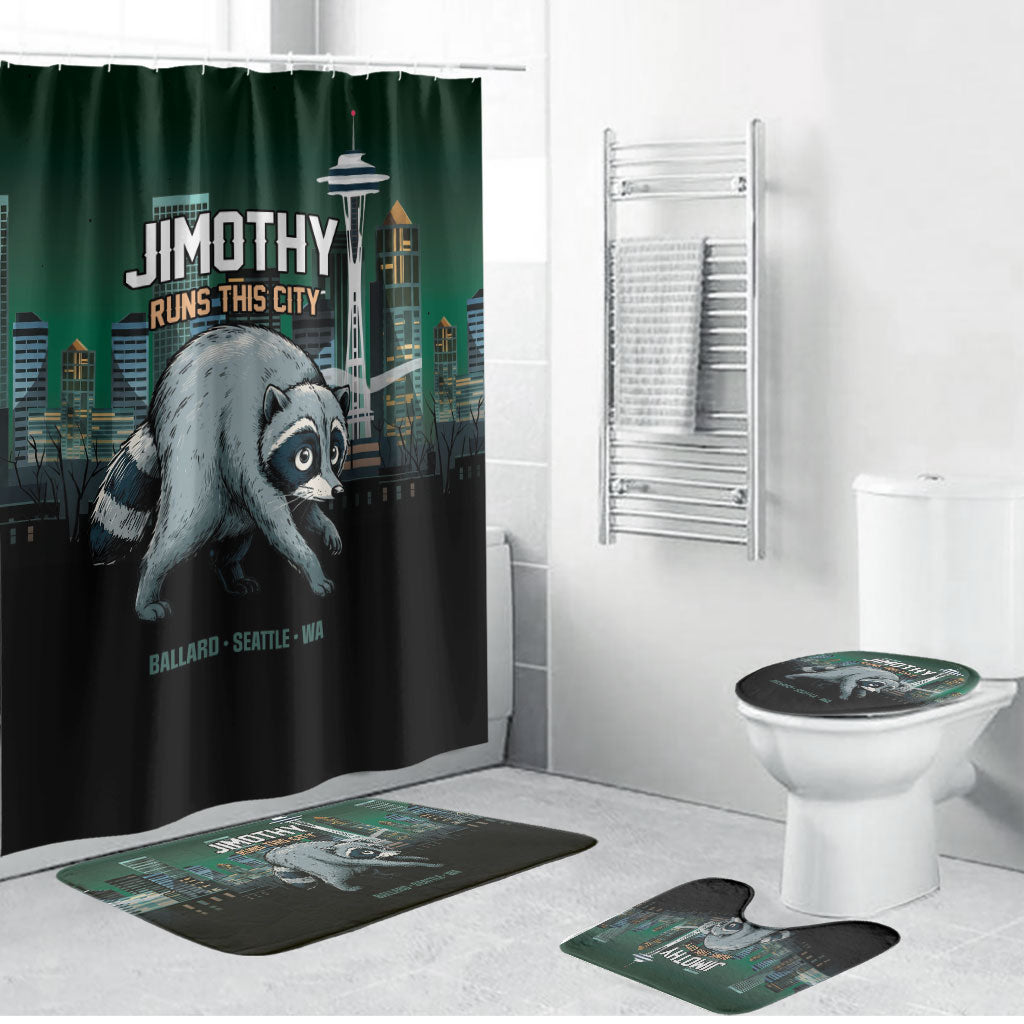Raccoon Jimothy Runs This City Bathroom Set