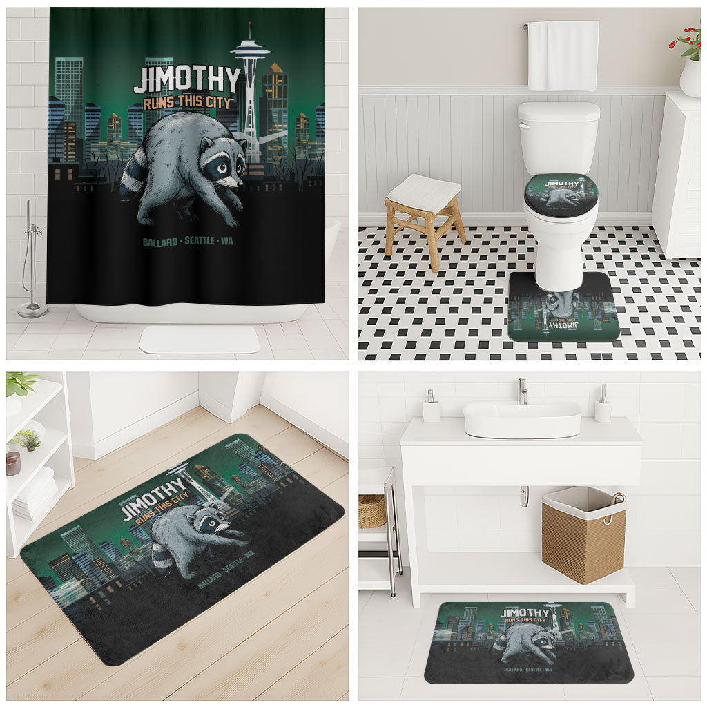 Raccoon Jimothy Runs This City Bathroom Set