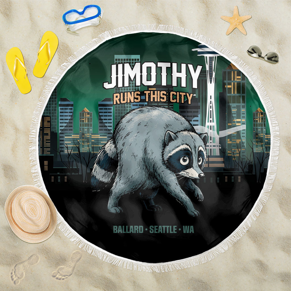 Raccoon Jimothy Runs This City Beach Blanket