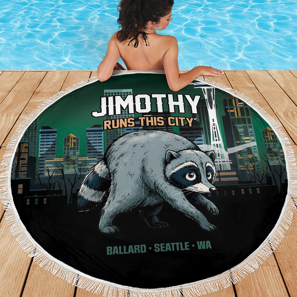 Raccoon Jimothy Runs This City Beach Blanket