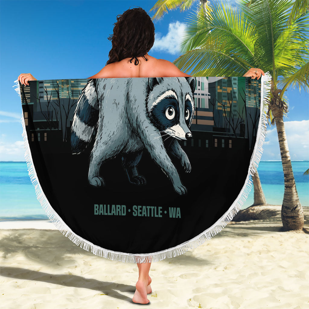 Raccoon Jimothy Runs This City Beach Blanket