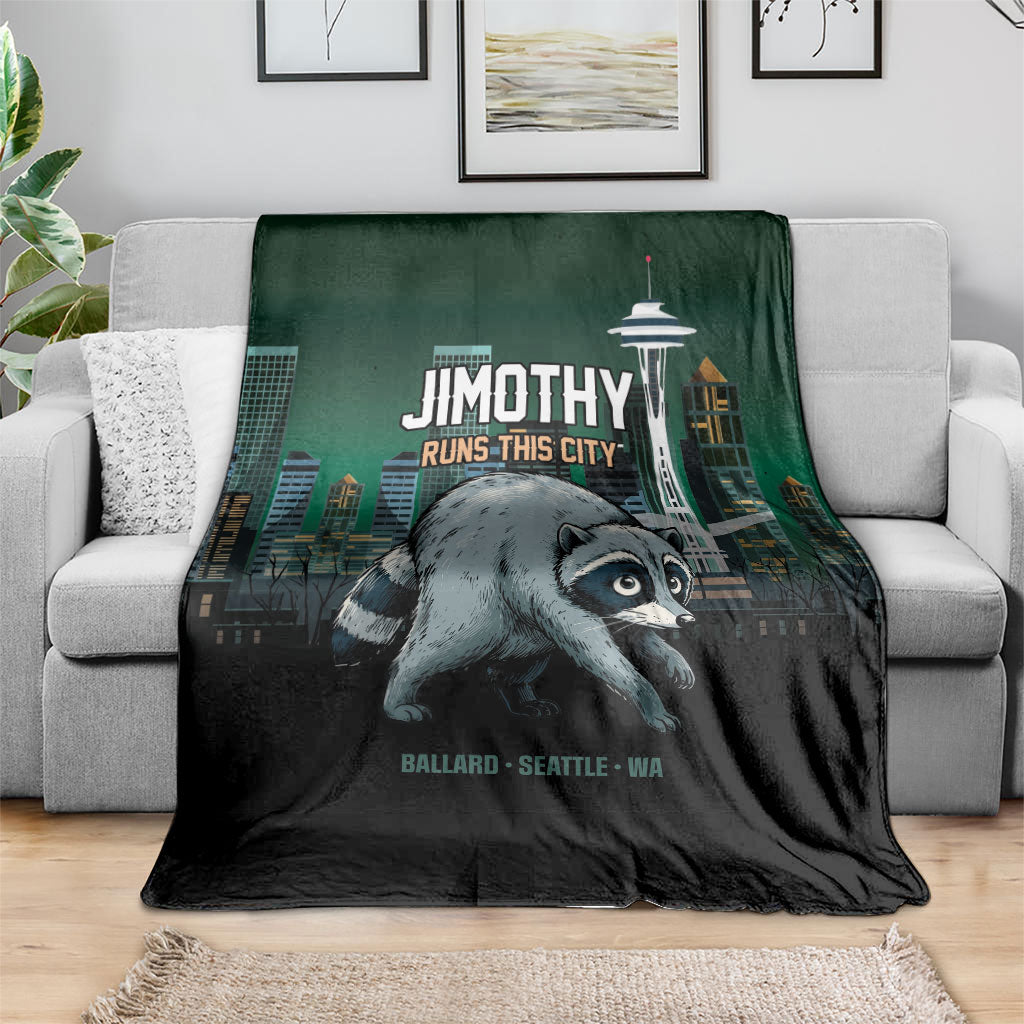 Raccoon Jimothy Runs This City Blanket