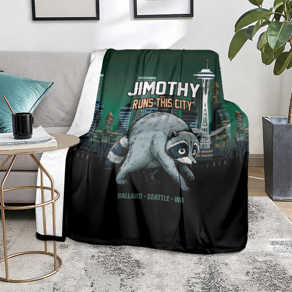 Raccoon Jimothy Runs This City Blanket