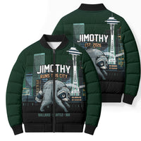 Raccoon Jimothy Runs This City Bomber Puffer Jacket