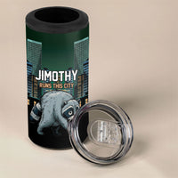 Raccoon Jimothy Runs This City 4 in 1 Can Cooler Tumbler