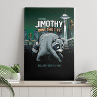Raccoon Jimothy Runs This City Canvas Wall Art
