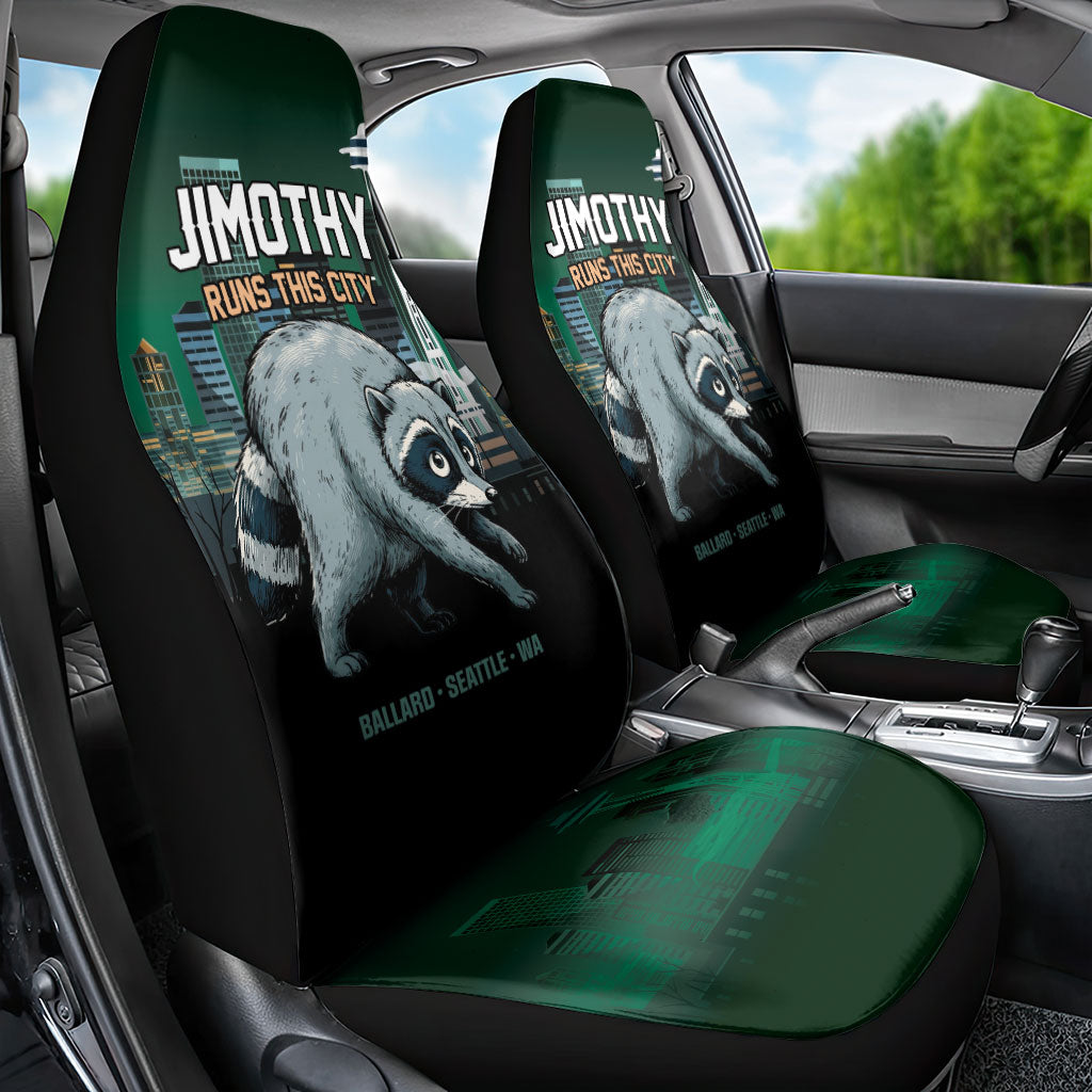 Raccoon Jimothy Runs This City Car Seat Cover