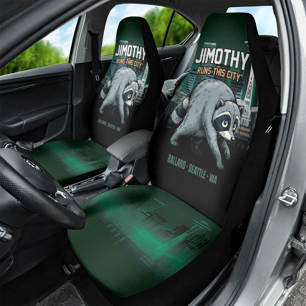 Raccoon Jimothy Runs This City Car Seat Cover