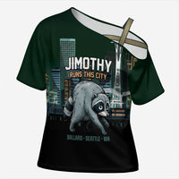 Raccoon Jimothy Runs This City Cross Shoulder Shirt