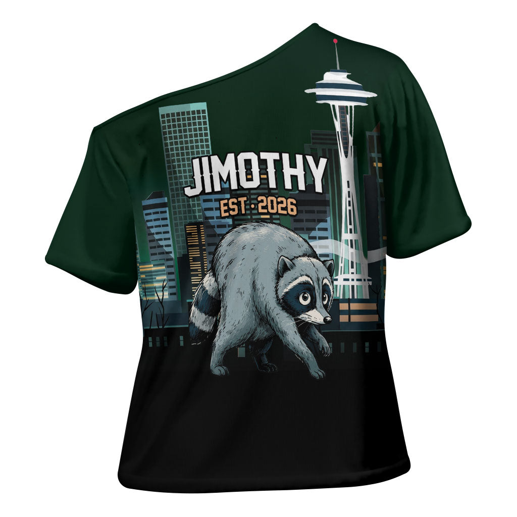 Raccoon Jimothy Runs This City Cross Shoulder Shirt