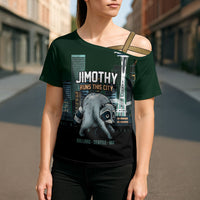 Raccoon Jimothy Runs This City Cross Shoulder Shirt