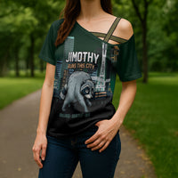 Raccoon Jimothy Runs This City Cross Shoulder Shirt