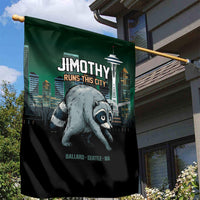 Raccoon Jimothy Runs This City Garden Flag
