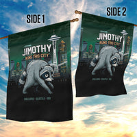 Raccoon Jimothy Runs This City Garden Flag