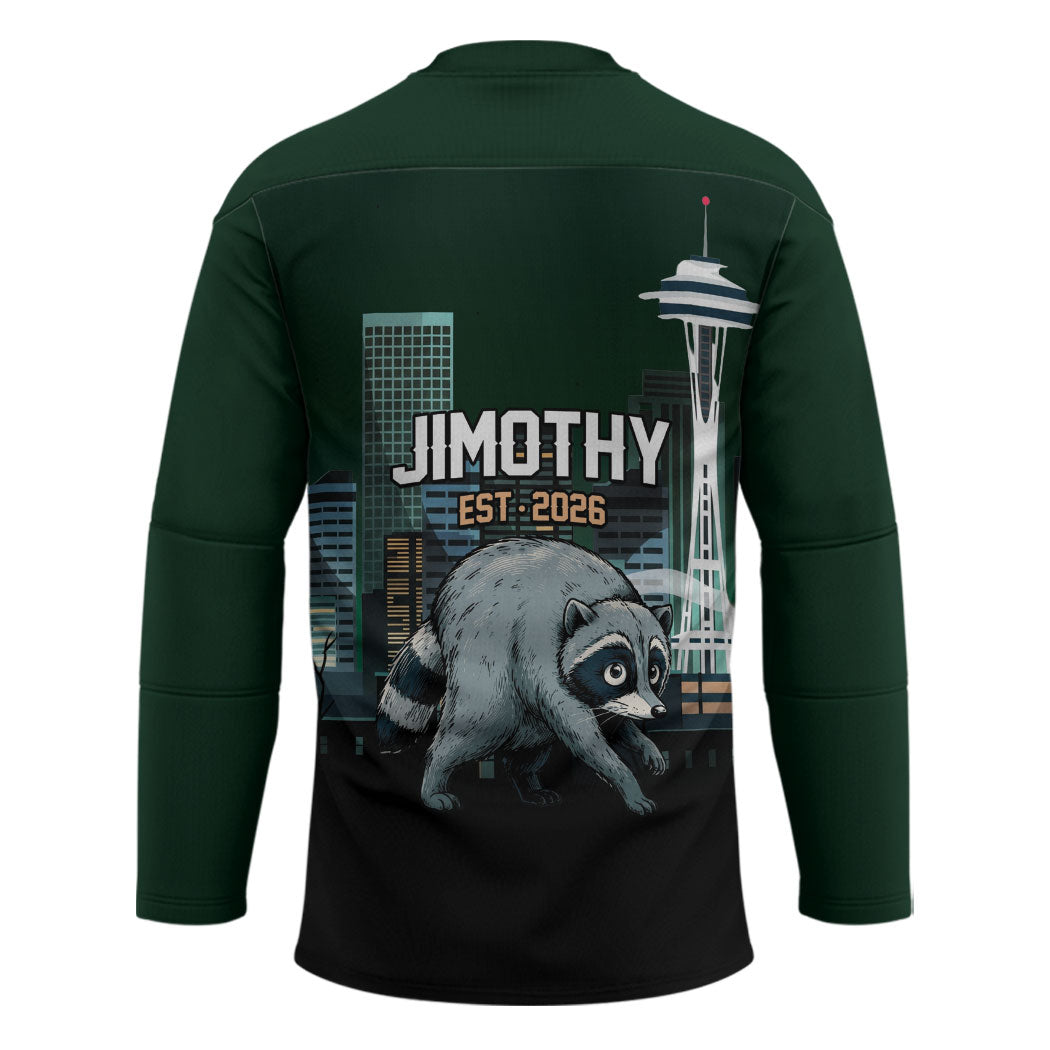 Raccoon Jimothy Runs This City Hockey Jersey