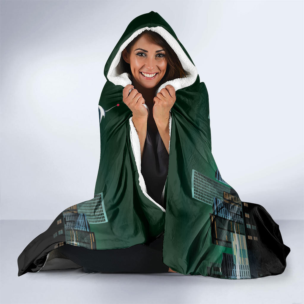 Raccoon Jimothy Runs This City Hooded Blanket