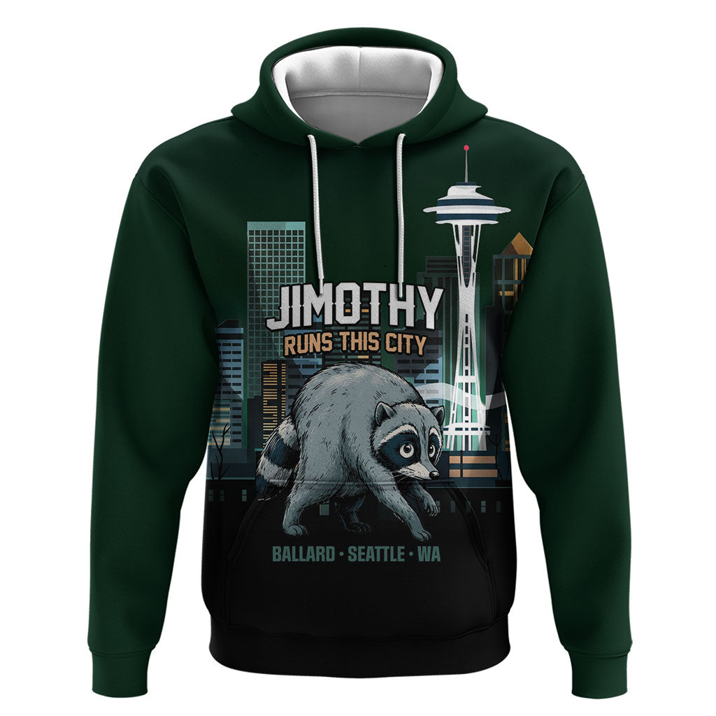 Raccoon Jimothy Runs This City Hoodie
