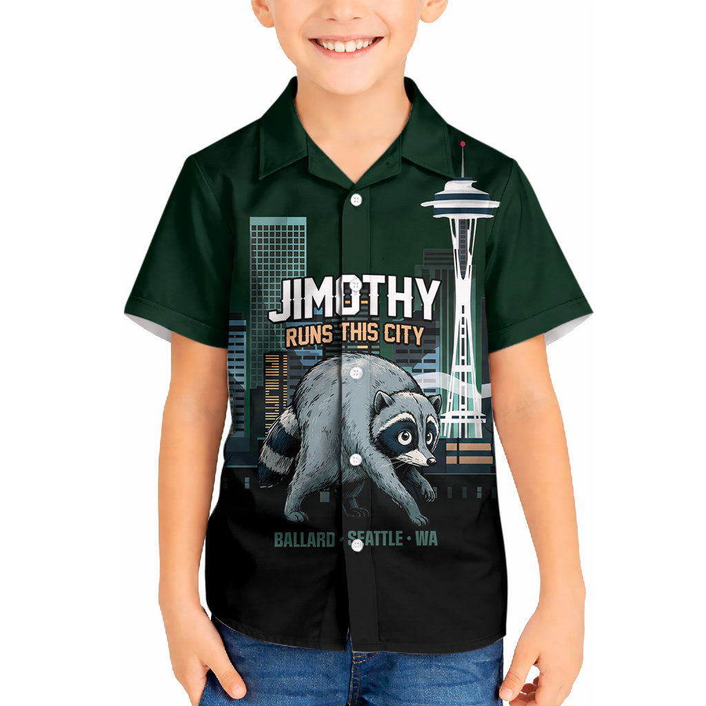 Raccoon Jimothy Runs This City Kid Hawaiian Shirt