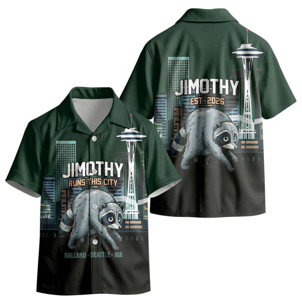 Raccoon Jimothy Runs This City Kid Hawaiian Shirt