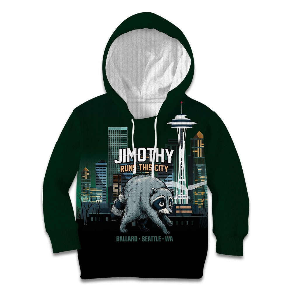 Raccoon Jimothy Runs This City Kid Hoodie