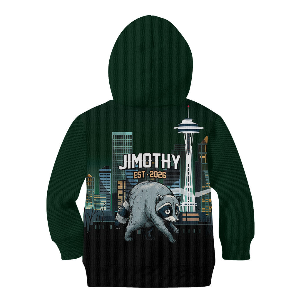 Raccoon Jimothy Runs This City Kid Hoodie