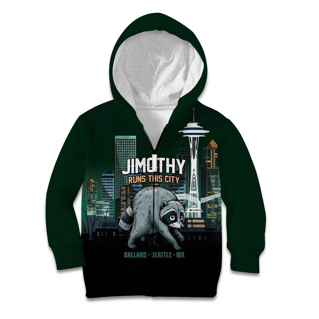 Raccoon Jimothy Runs This City Kid Hoodie