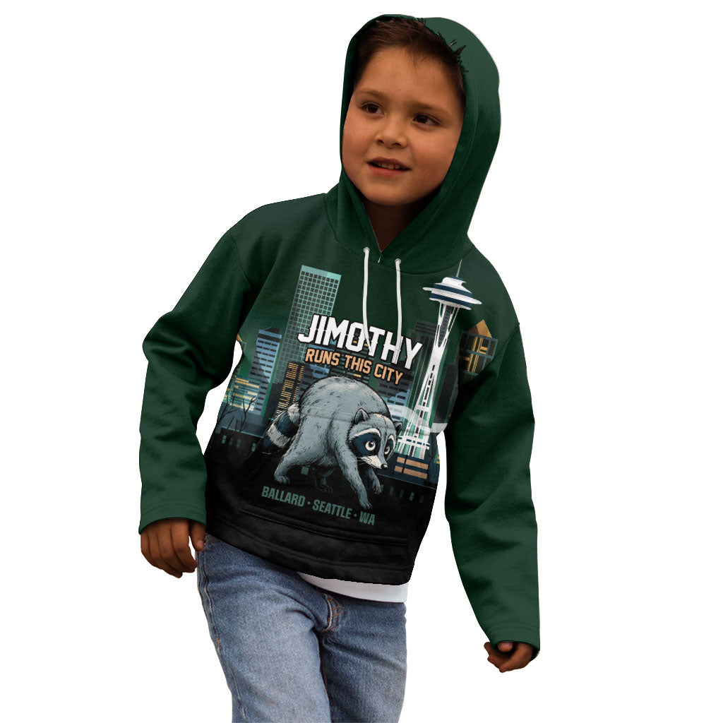 Raccoon Jimothy Runs This City Kid Hoodie