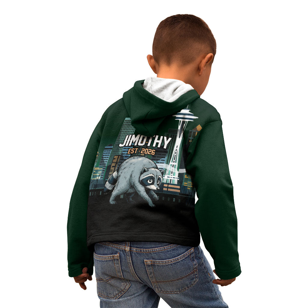 Raccoon Jimothy Runs This City Kid Hoodie