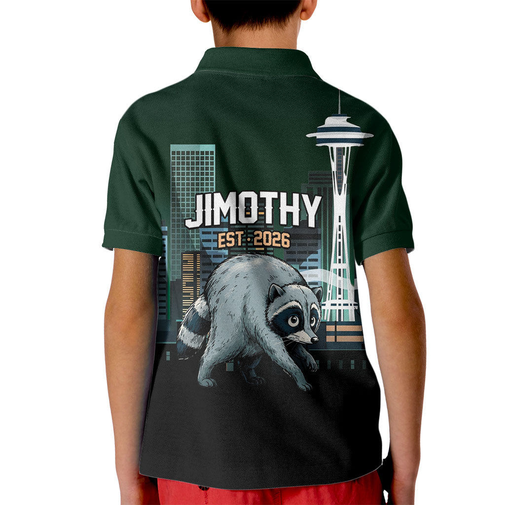 Raccoon Jimothy Runs This City Kid Polo Shirt