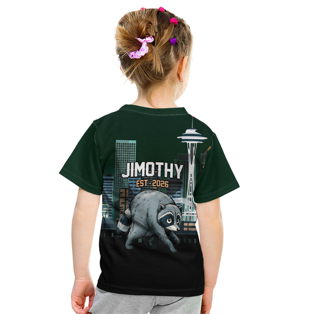 Raccoon Jimothy Runs This City Kid T Shirt