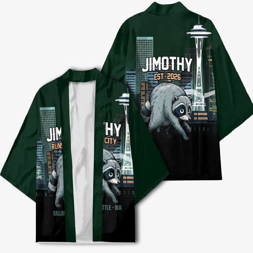 Raccoon Jimothy Runs This City Kimono