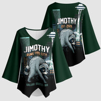 Raccoon Jimothy Runs This City Kimono Sleeve Blouse