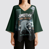 Raccoon Jimothy Runs This City Kimono Sleeve Blouse