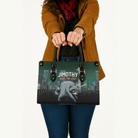 Raccoon Jimothy Runs This City Leather Bag