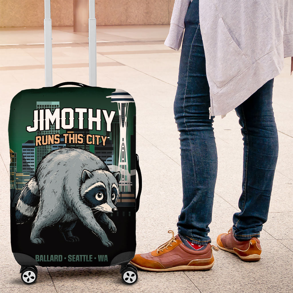 Raccoon Jimothy Runs This City Luggage Cover