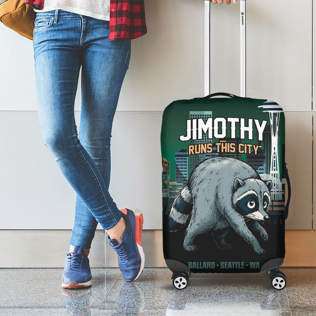 Raccoon Jimothy Runs This City Luggage Cover