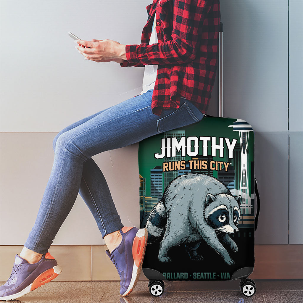 Raccoon Jimothy Runs This City Luggage Cover