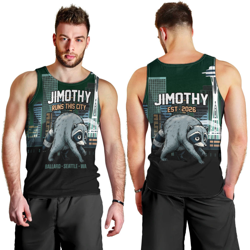 Raccoon Jimothy Runs This City Men Tank Top
