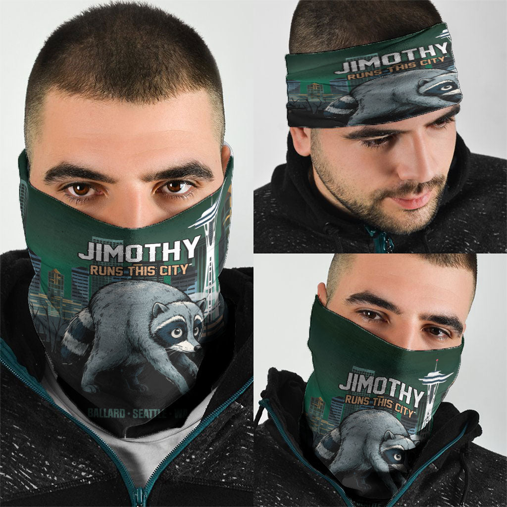 Raccoon Jimothy Runs This City Neck Gaiter